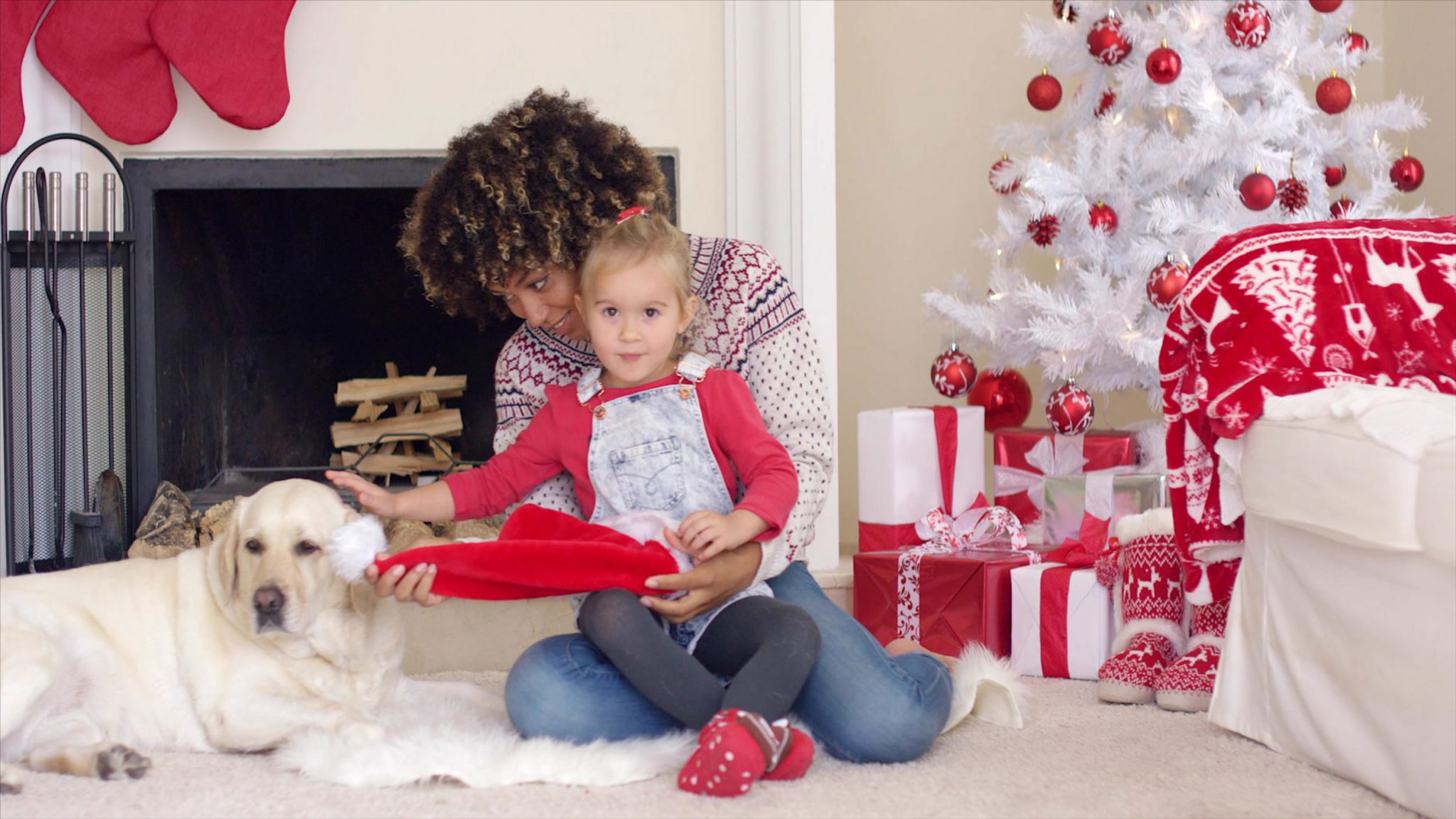 Child at Christmas Time with Nanny from Capitol Park Nannies